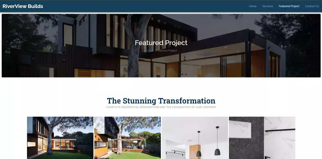 Image of Riverview Builds website