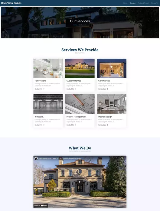 Image of Riverview Builds website